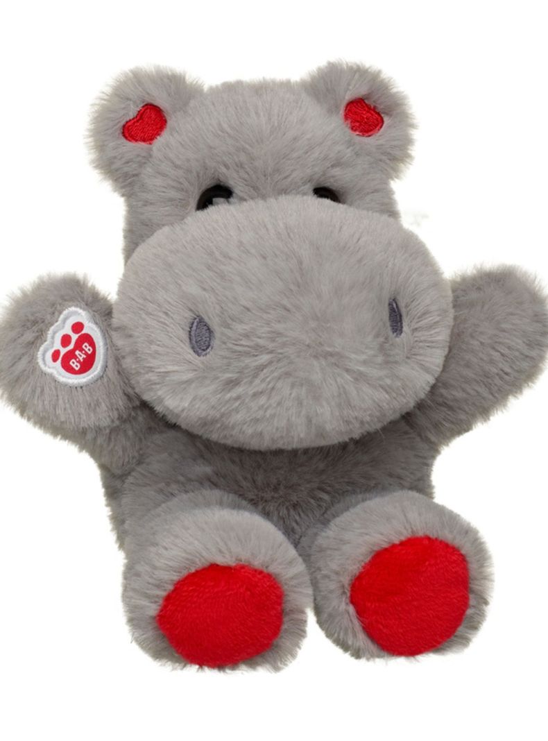 Mini peluche Build A Bear hipopotamo con corazones