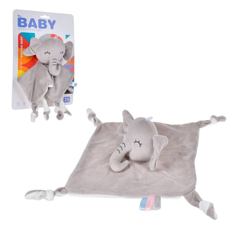 TUTO  DE PLUSH BLANCO CON SONAJERO - ELEFANTE-0