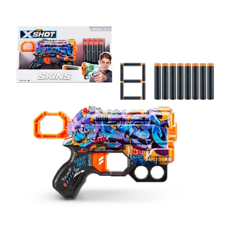 Lanza Dardos Skins Con 8 Dardos X-Shot - Spray Tag-0