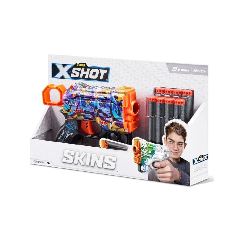 Lanza Dardos Skins Con 8 Dardos X-Shot - Spray Tag-7