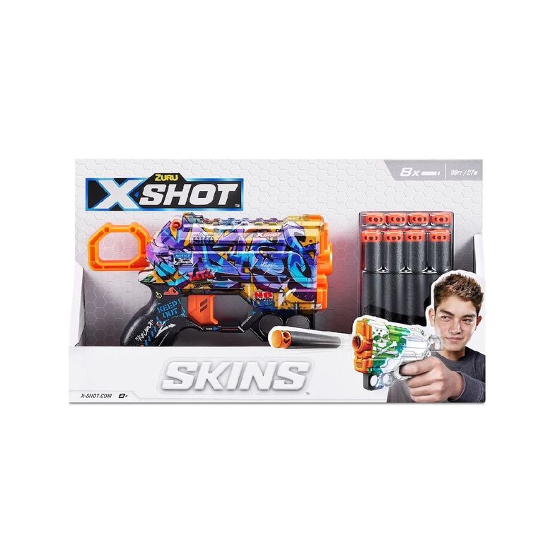 Lanza Dardos Skins Con 8 Dardos X-Shot - Spray Tag-8