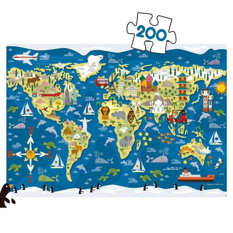 PUZZLE 200 PIEZAS MAPA DEL MUNDO EDUCA-0