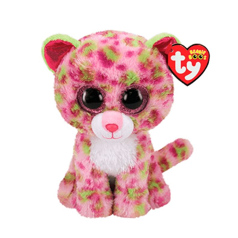 Ty Beanie Boos Lainey Leopard Rosa Mediano-0
