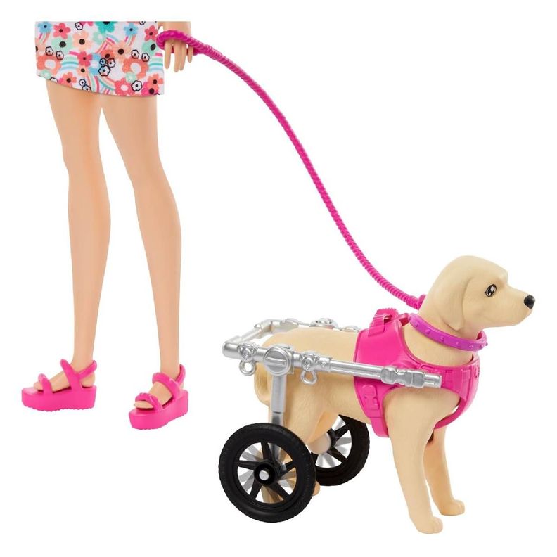 BARBIE SET DE JUEGO PASEO DE PERRITO CON SILLA DE RUEDAS-2
