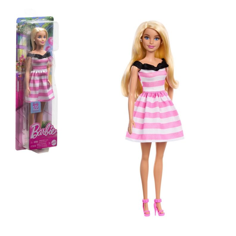 BARBIE MUÑECA ANIVERSARIO CON VESTIDO BLANCO Y ROSA-2