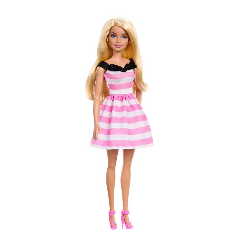 BARBIE MUÑECA ANIVERSARIO CON VESTIDO BLANCO Y ROSA-3