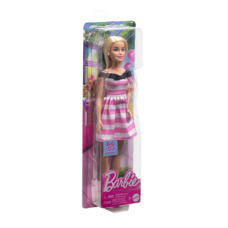 BARBIE MUÑECA ANIVERSARIO CON VESTIDO BLANCO Y ROSA-5