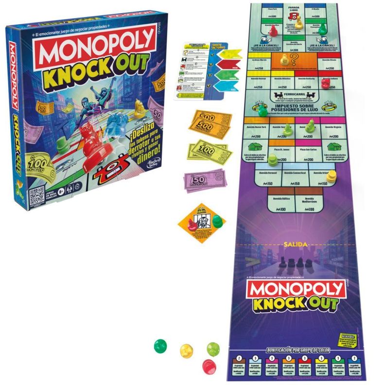 Juego de mesa Monopoly Knockout clásico competitivo