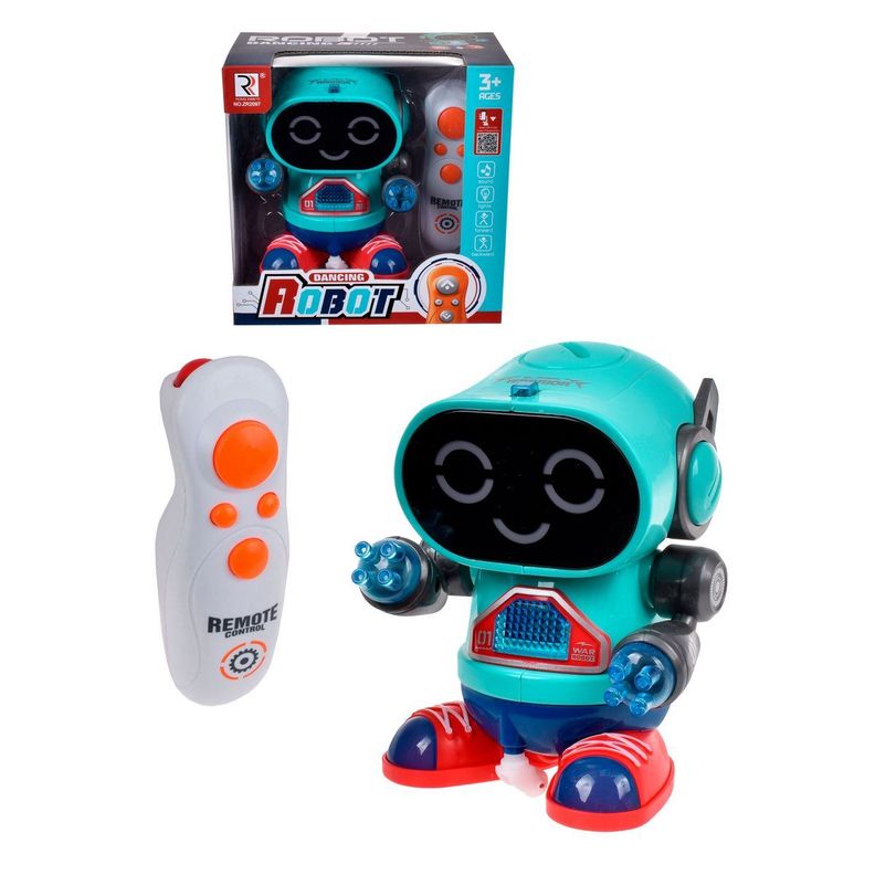 ROBOT RADIO CONTROLADO 15 CM CON LUCES MOVIMIENTO Y MUSICA-0