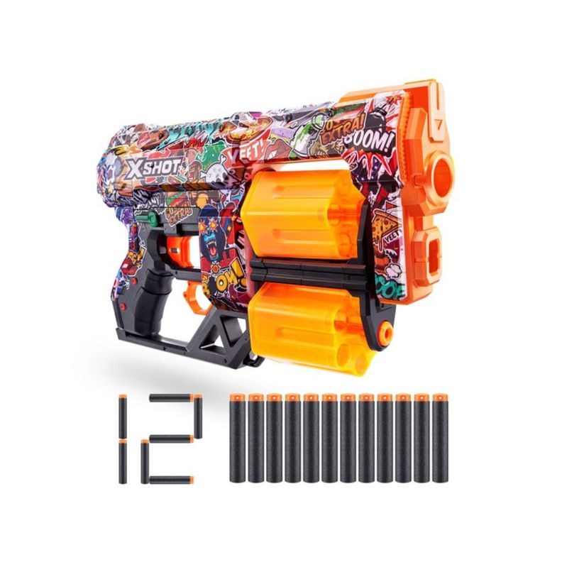 Lanza Dardos Dread Skins Con 12 Dardos X-Shot - Sketch-6