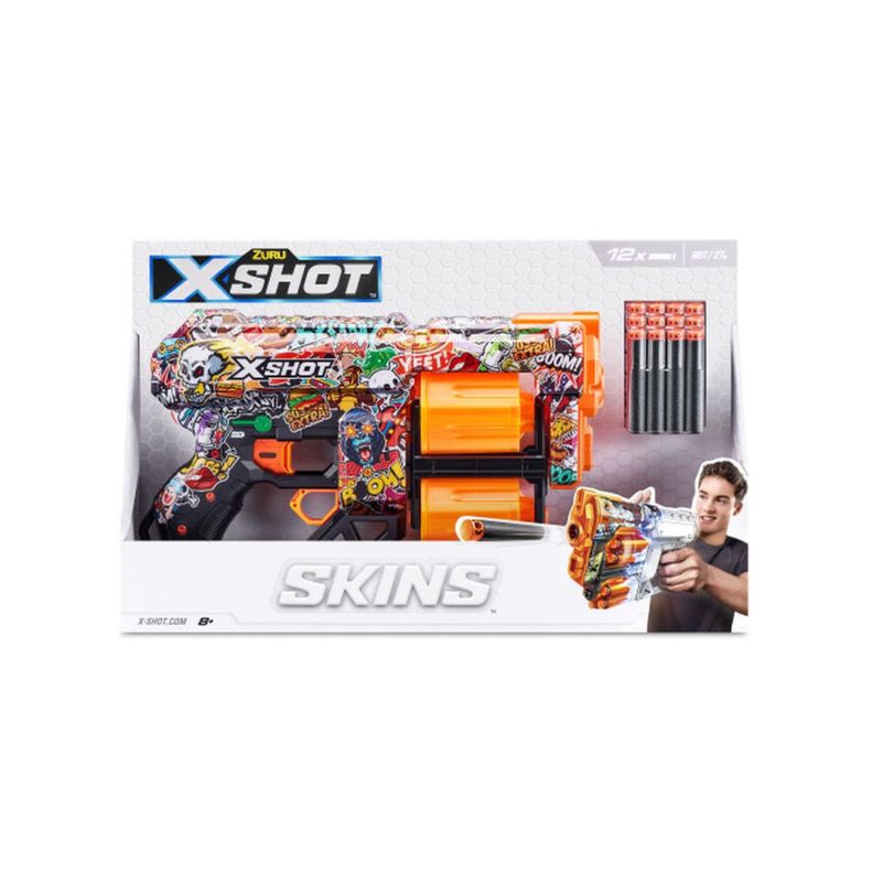 Lanza Dardos Dread Skins Con 12 Dardos X-Shot - Sketch-8