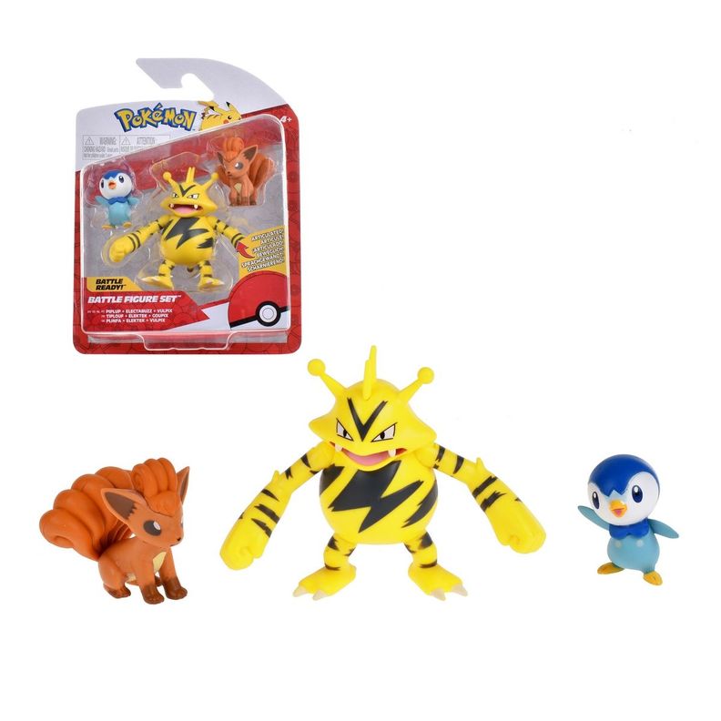 Pack 3 Figuras  Pokemon - Piplup - Vulpix - Electabuzz
