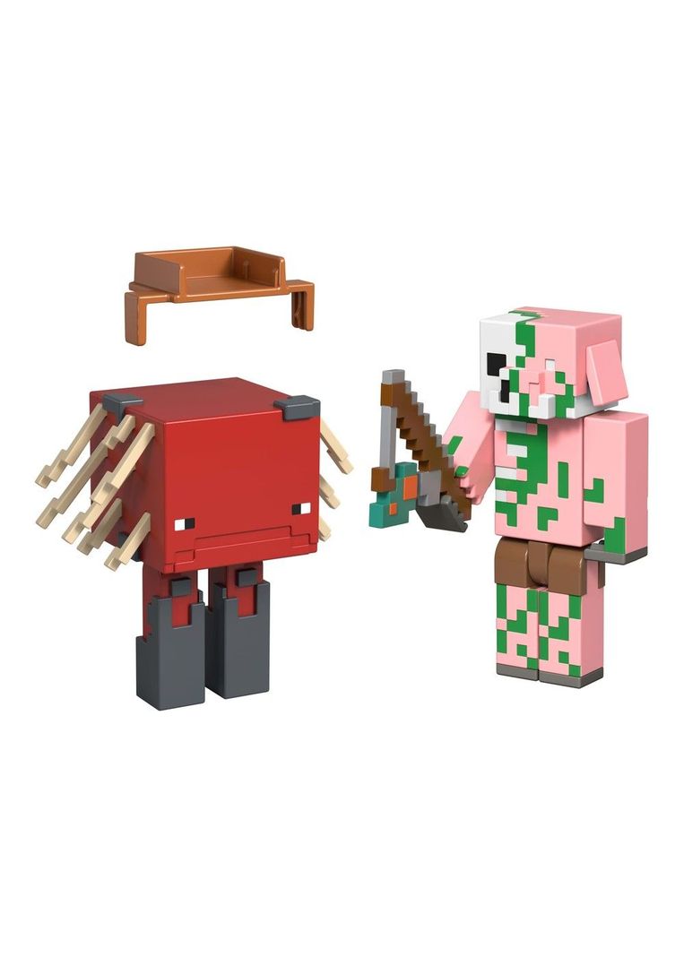 Minecraft figura 8cm crafting 2-pack-piglin zombie y strider