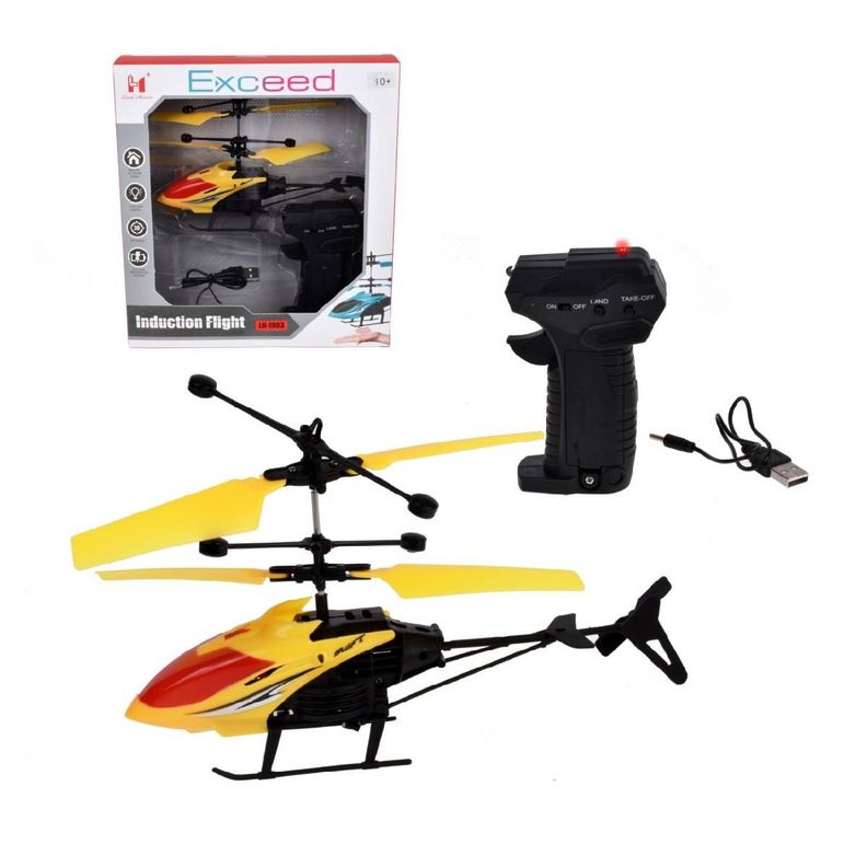 Helicoptero Radio Controlado 17 Cms Con Pilas Recargables --0