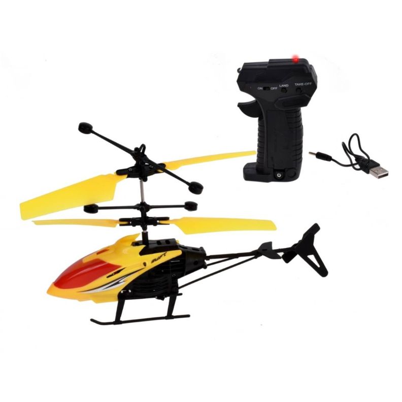 Helicoptero Radio Controlado 17 Cms Con Pilas Recargables --1