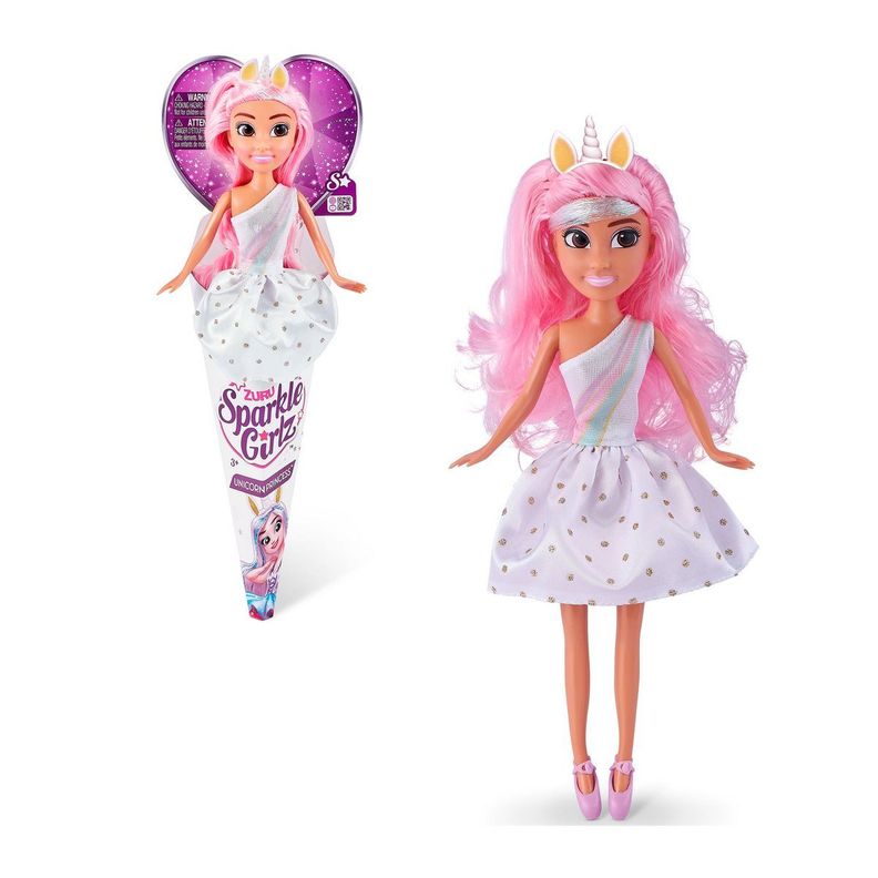Muñeca Princesa Unicornio En Cono Sparkle Girls - Rosa-2