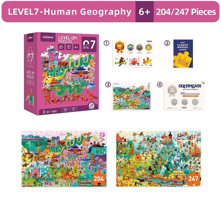 LEVEL PUZZLE NIVEL 7 GEOGRAFÍA HUMANA, 2 PUZZLES-2
