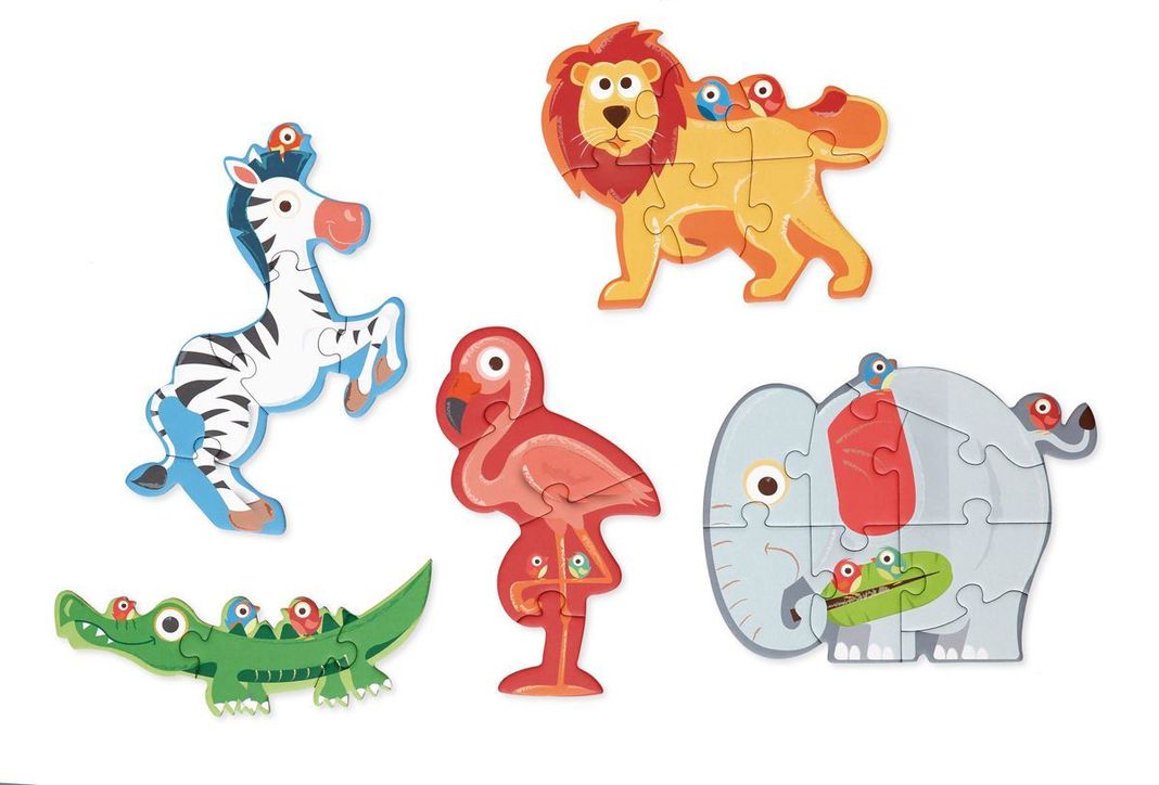 PUZZLE PROGRESIVO SAFARI, 5 PUZZLES-0