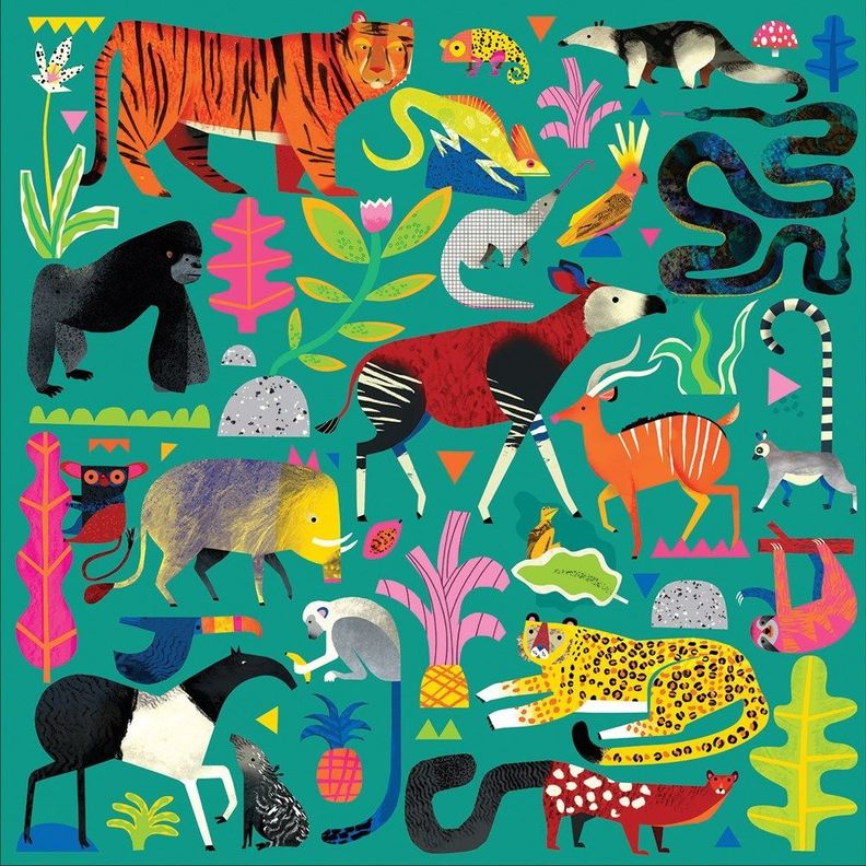 PUZZLE 500PCS, ANIMALES DE LA SELVA-0