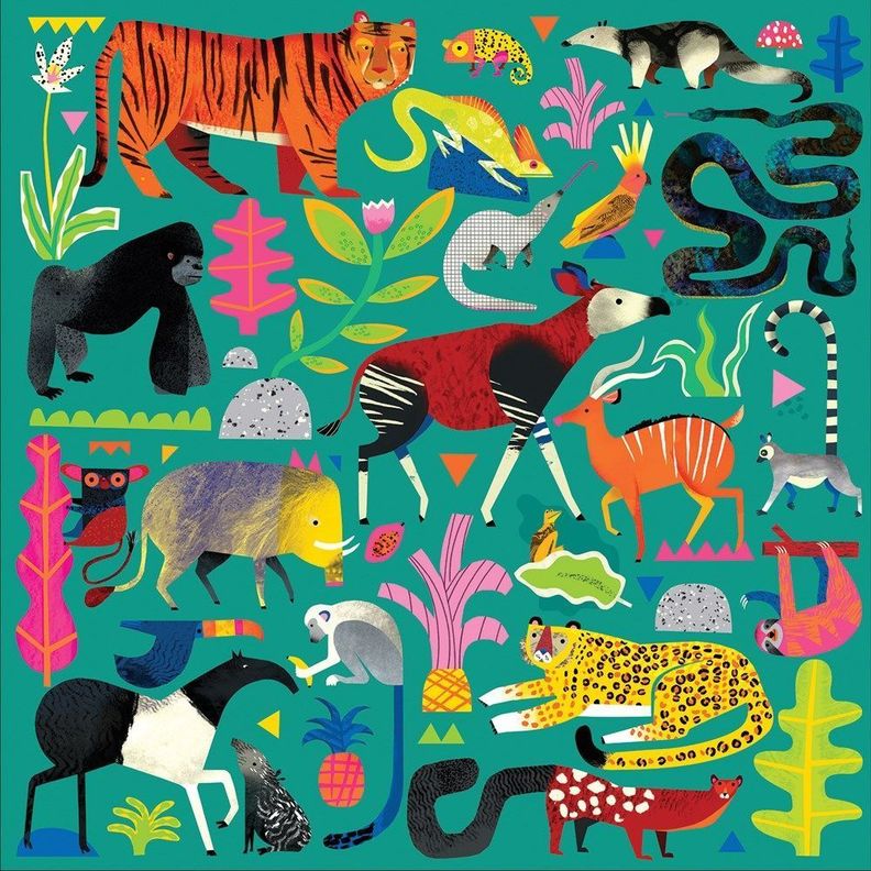 PUZZLE 500PCS, ANIMALES DE LA SELVA