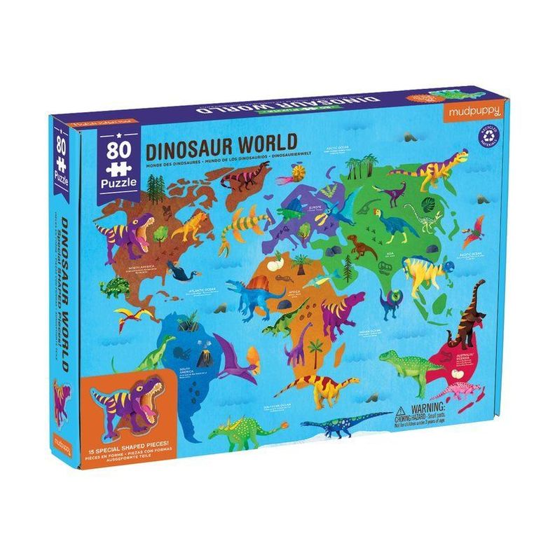 PUZZLE 80PCS, GEOGRAFIA DINOSAURIOS-1