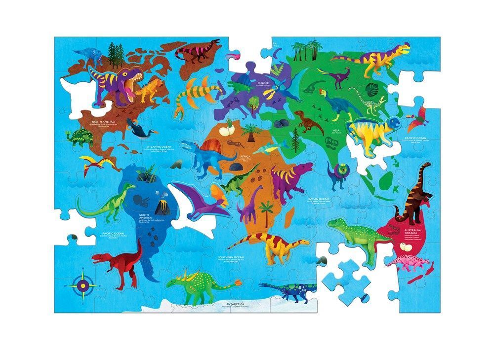 PUZZLE 80PCS, GEOGRAFIA DINOSAURIOS-4
