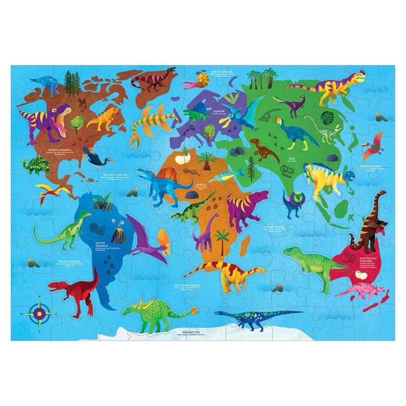 PUZZLE 80PCS, GEOGRAFIA DINOSAURIOS-0