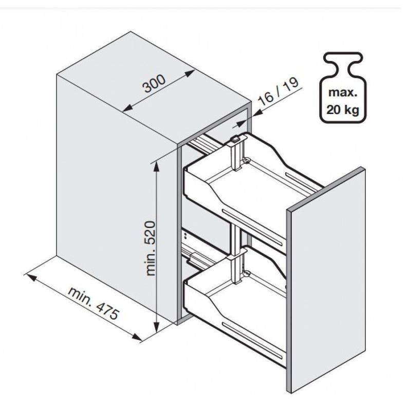 ESPECIERO 2 NIVELES EXTENSION TOTAL A MUEBLE 30CM-2