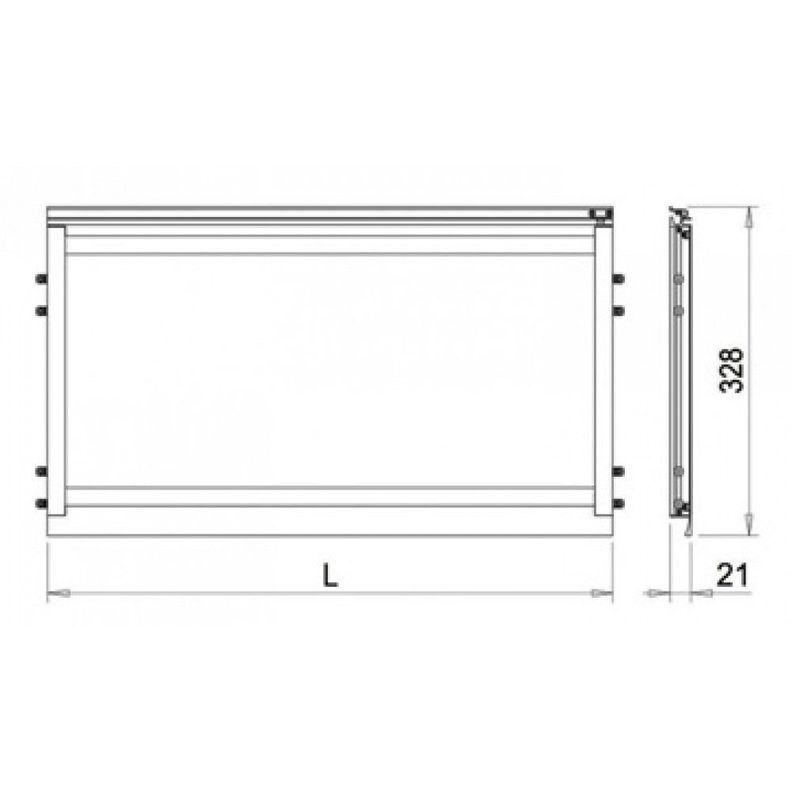 NEBULA BASE MURAL ILUMINADA 600 MM 4,6W/12V ALU-2