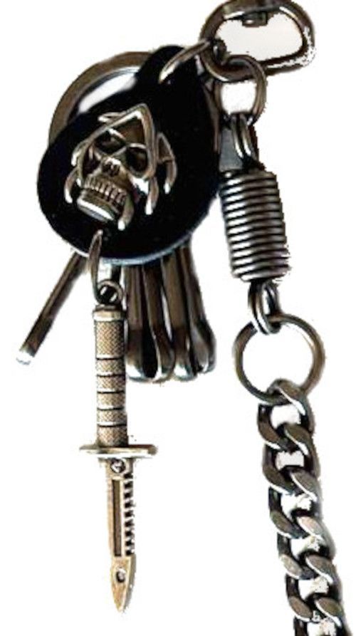 Cadena para Jeans con Calavera y Espada-1