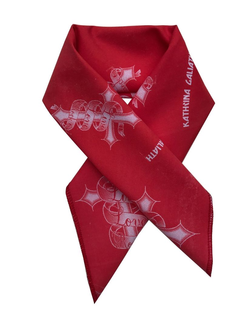 Bandana Roja Carmesi Estampada -1