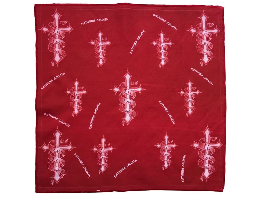 Bandana Roja Carmesi Estampada -0
