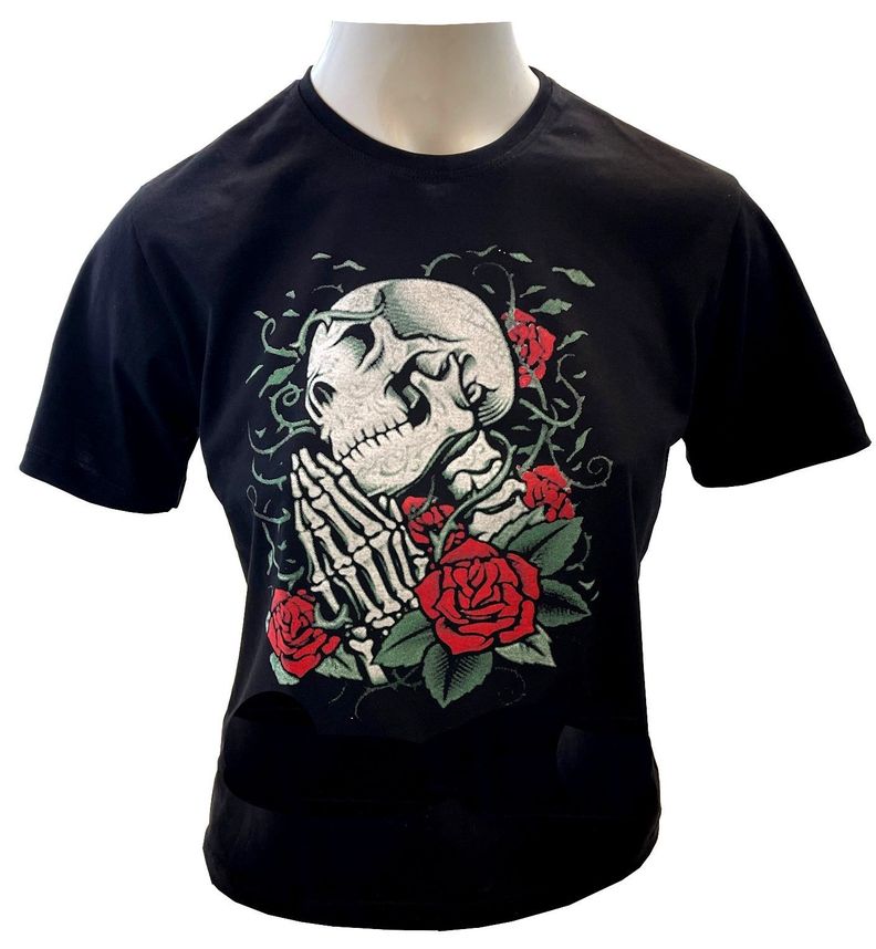 Polera Juvenil Niña Calavera Rezo-0
