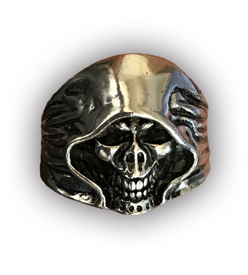 Anillo Aleacion Acero Calavera Manto N° 9-0