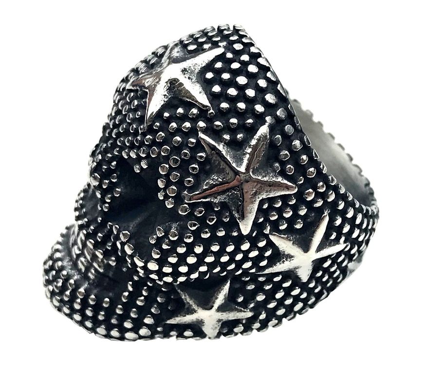 Anillo Acero Calavera Stars N° 8-2