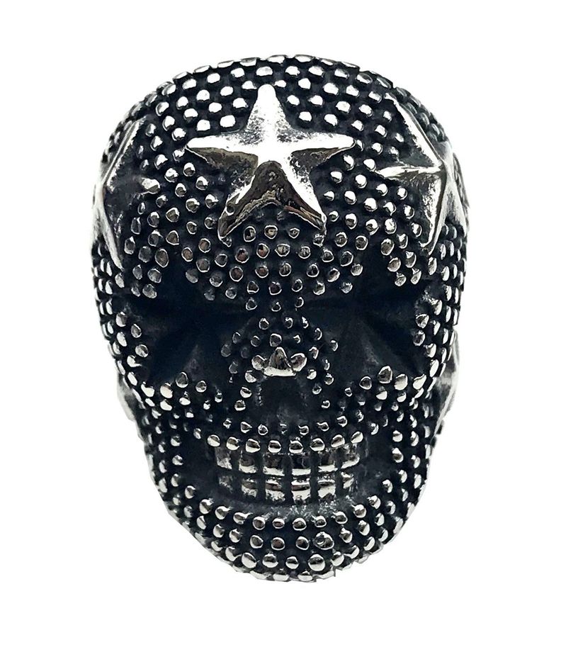 Anillo Acero Calavera Stars N° 8-0