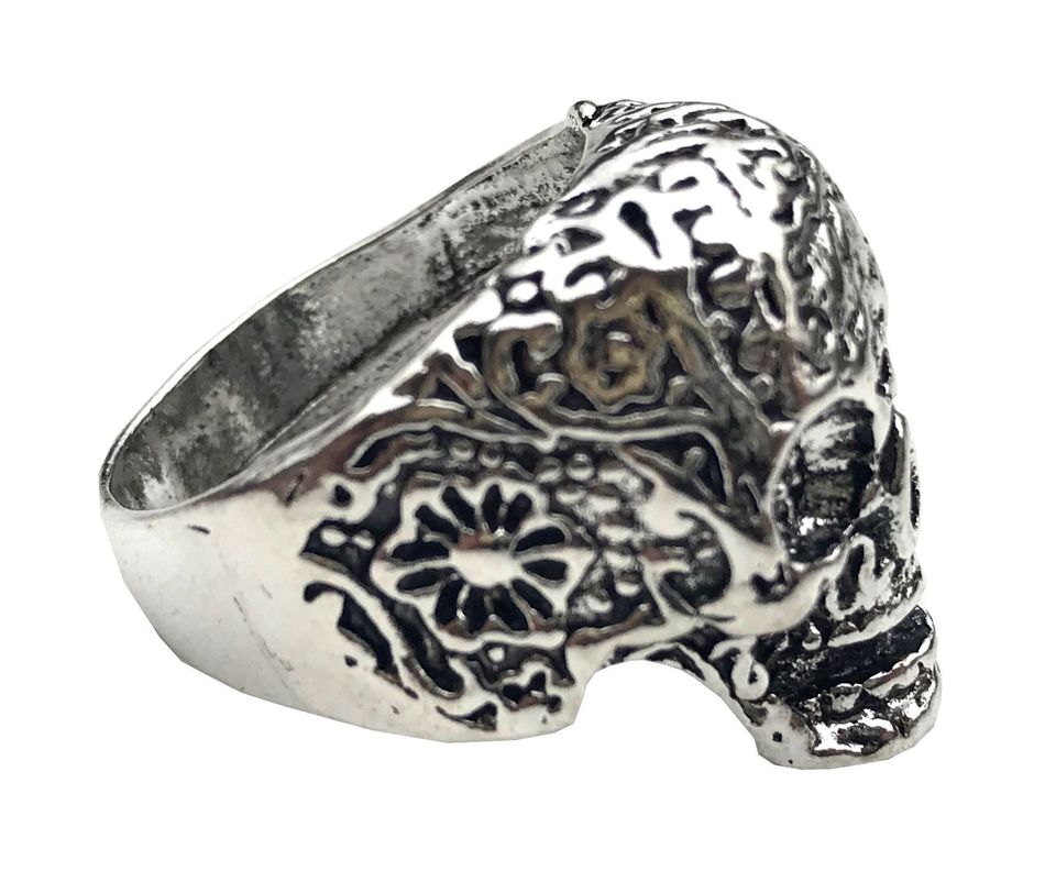 Anillo Aleacion Acero Calavera Tallada N°12-2