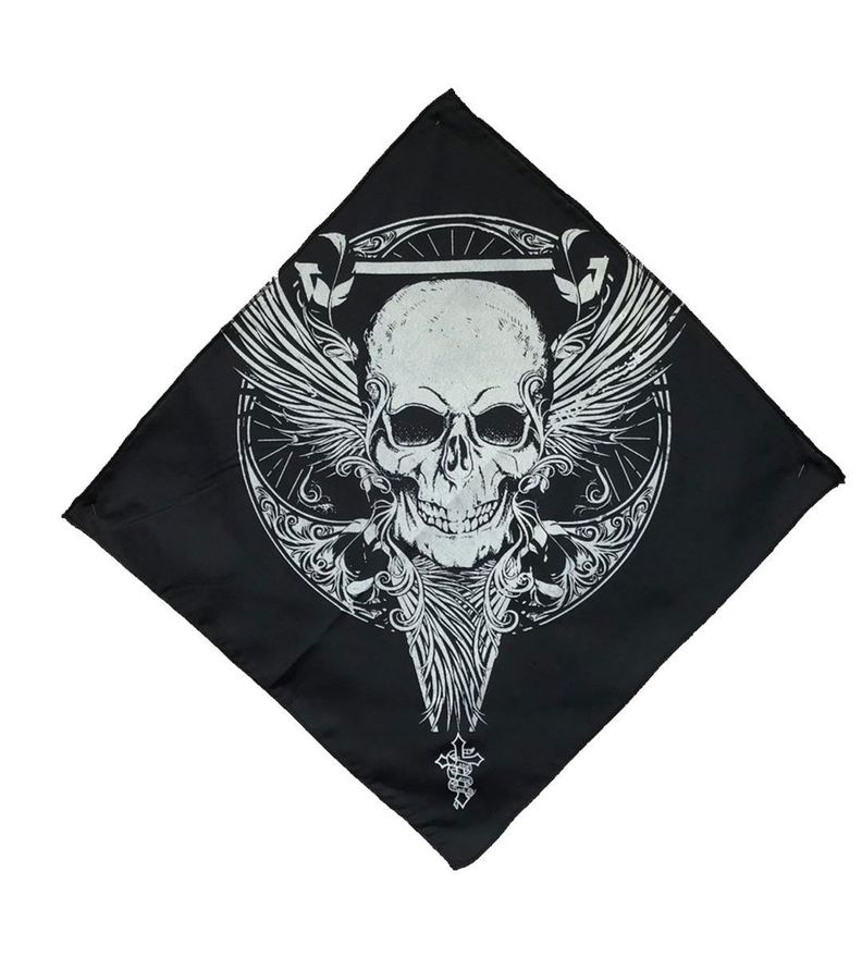 Bandana Negra Estampada Calavera-0