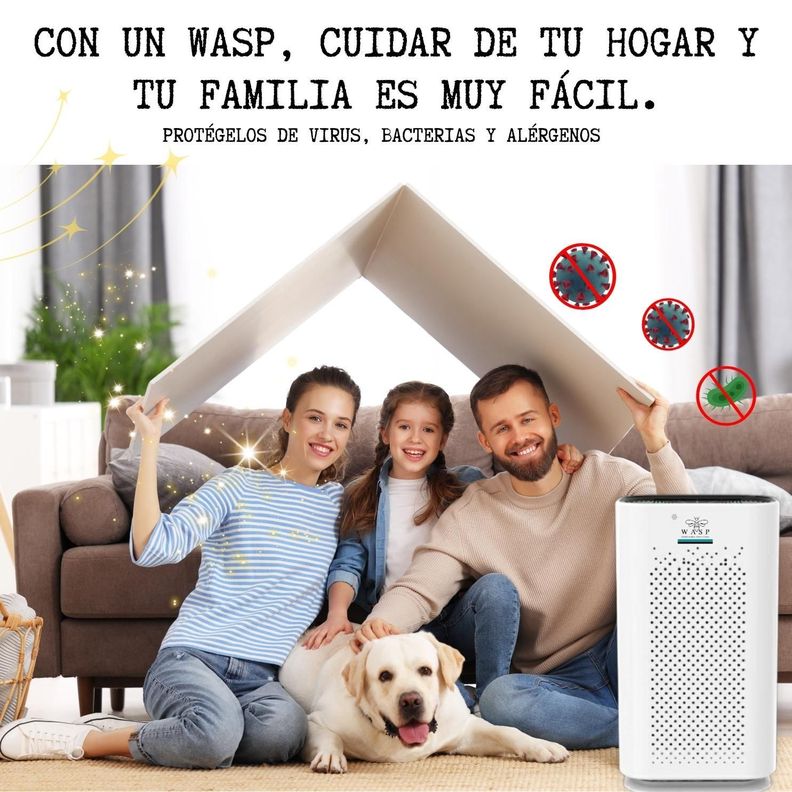 Purificador de Aire Smart Wasp Filtro HEPA H13 Ionizador UVC-6