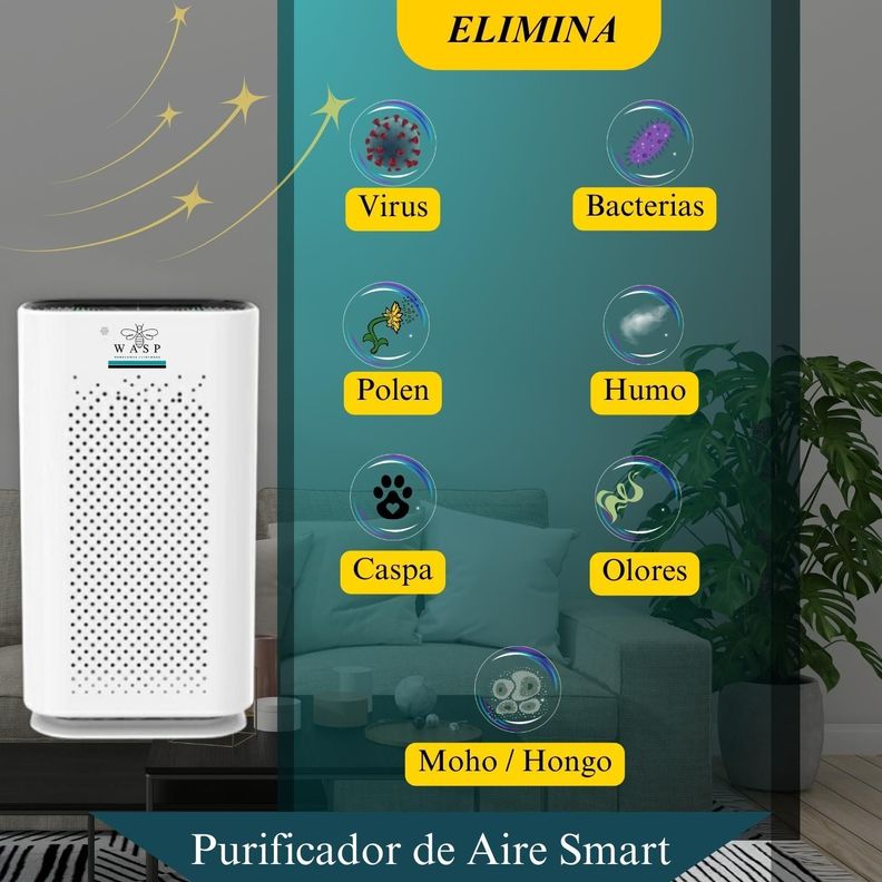 Purificador de Aire Smart Wasp Filtro HEPA H13 Ionizador UVC-2