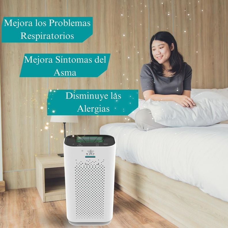 Purificador de Aire Smart Wasp Filtro HEPA H13 Ionizador UVC-5