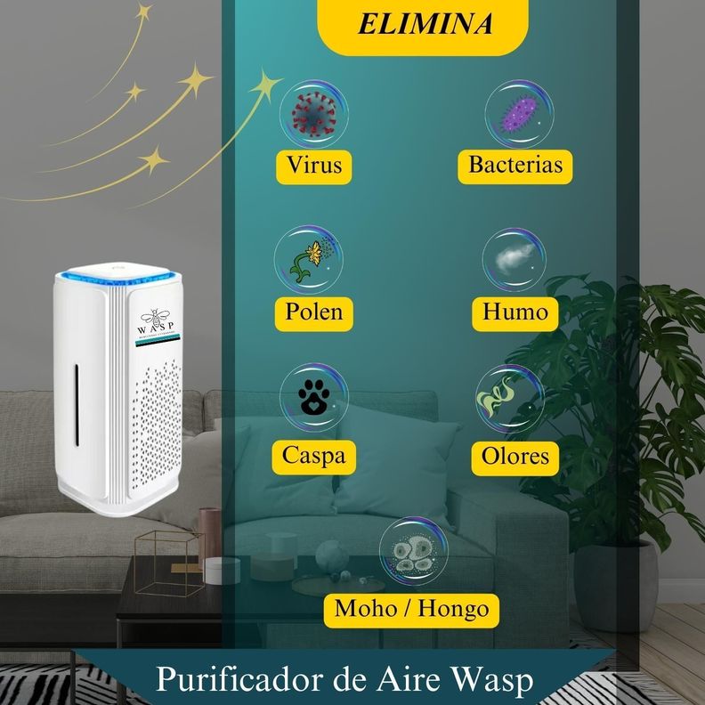 Purificador de aire con filtro hepa, ionizador y luz uv-2