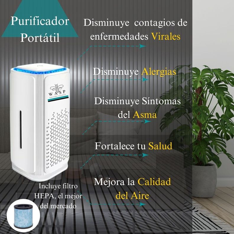 Purificador de aire con filtro hepa, ionizador y luz uv-3