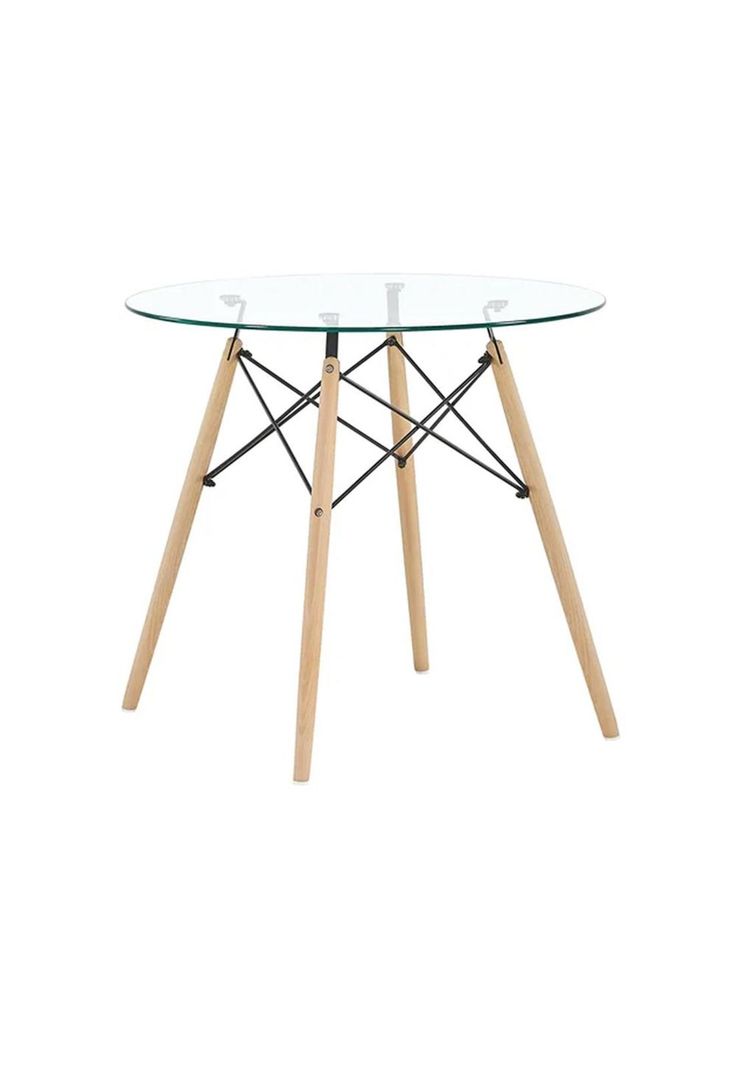 Mesa Eames Cubierta de Vidrio 100 cm-0