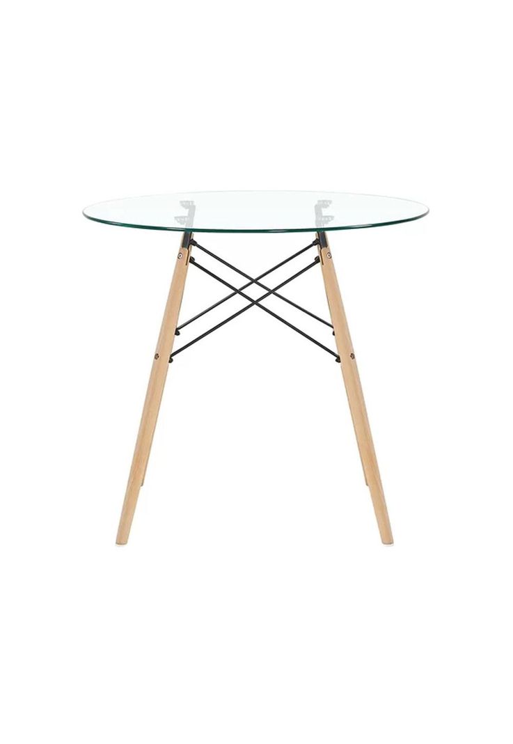 Mesa Eames Cubierta de Vidrio 100 cm-1