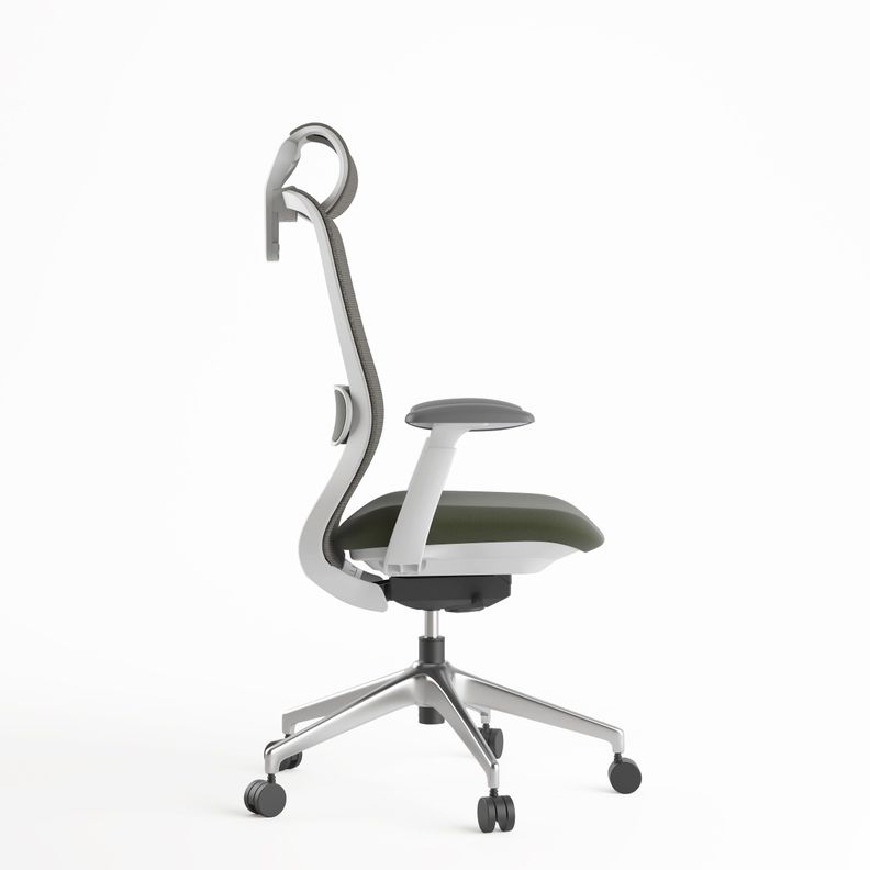 Silla Escritorio Oficina Krone Stella Ergonómica Ejecutiva - Gris Verde-2