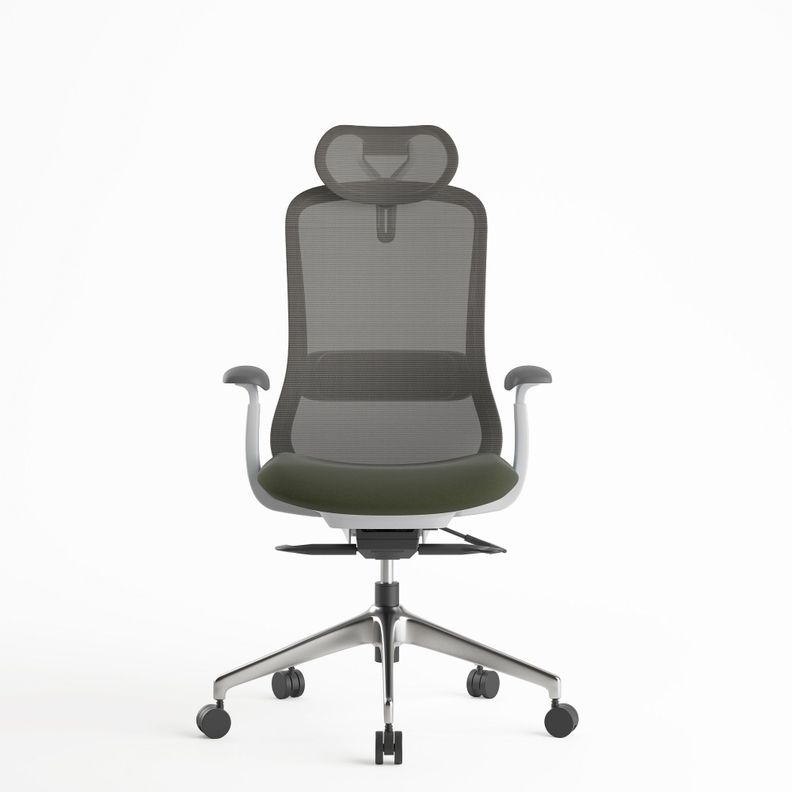 Silla Escritorio Oficina Krone Stella Ergonómica Ejecutiva - Gris Verde-3