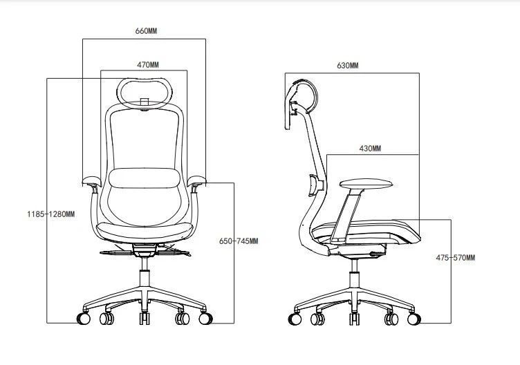 Silla Escritorio Oficina Krone Stella Ergonómica Ejecutiva - Gris Verde-5