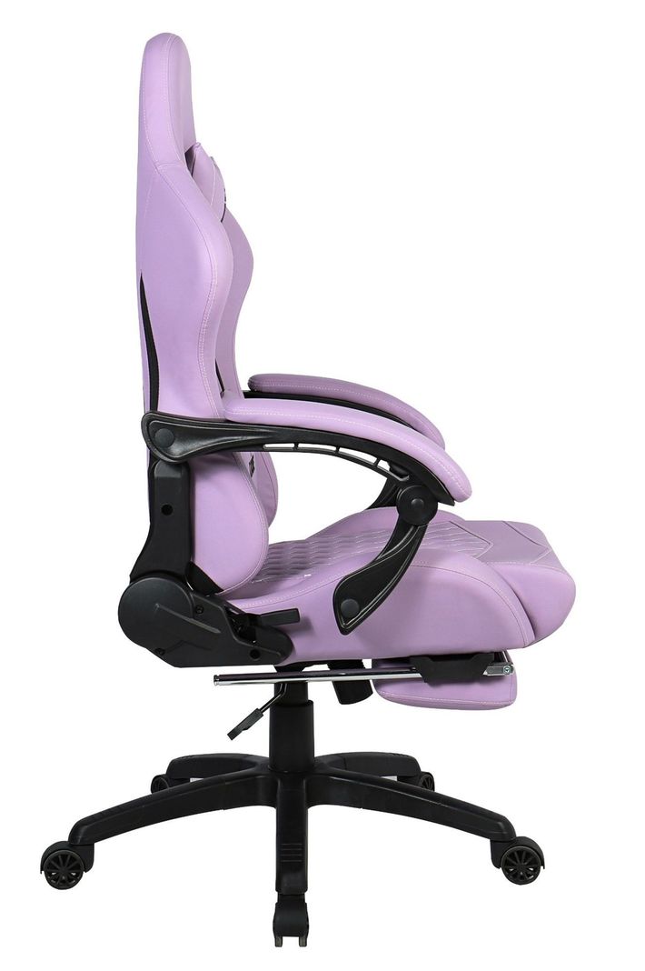 Silla Gamer Krone XL Reclinable + Masaje Lumbar + Apoyapiés Violeta-2