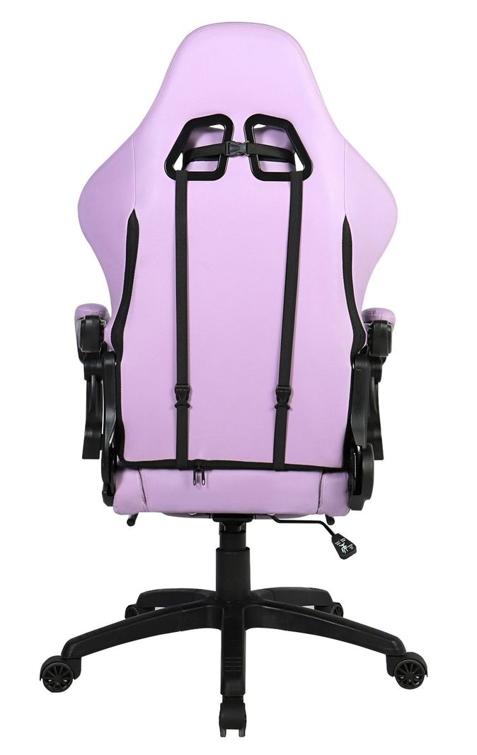 Silla Gamer Krone XL Reclinable + Masaje Lumbar + Apoyapiés Violeta-4